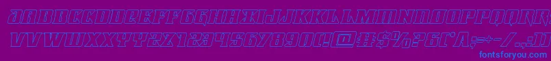 Lifeforceoutital Font – Blue Fonts on Purple Background