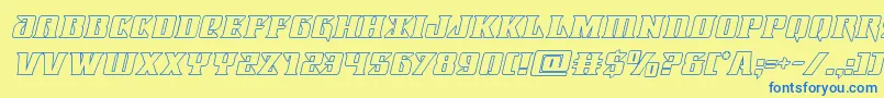 Lifeforceoutital Font – Blue Fonts on Yellow Background