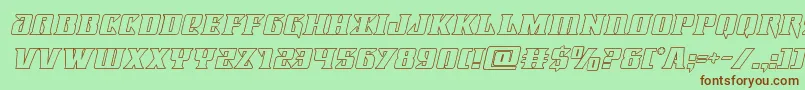 Шрифт Lifeforceoutital – коричневые шрифты на зелёном фоне