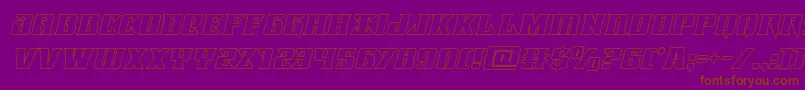フォントLifeforceoutital – 紫色の背景に茶色のフォント