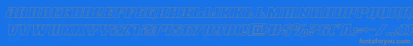 Lifeforceoutital Font – Gray Fonts on Blue Background