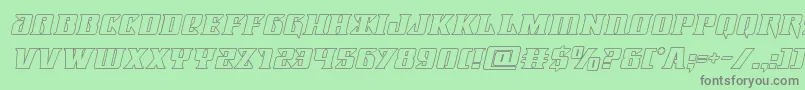 Lifeforceoutital Font – Gray Fonts on Green Background