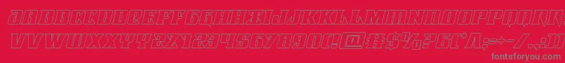 Lifeforceoutital Font – Gray Fonts on Red Background