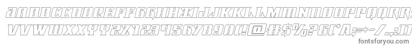 Lifeforceoutital-fontti – harmaat kirjasimet valkoisella taustalla