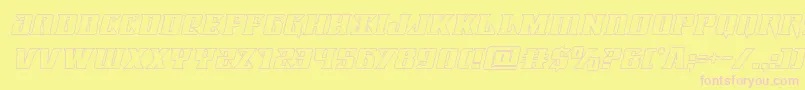 Lifeforceoutital-fontti – vaaleanpunaiset fontit keltaisella taustalla