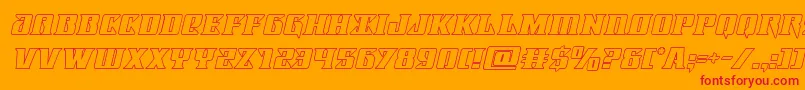 Lifeforceoutital Font – Red Fonts on Orange Background