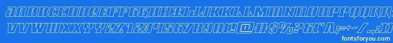 Lifeforceoutital Font – Yellow Fonts on Blue Background