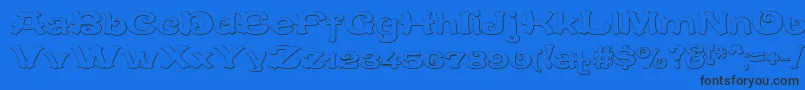 CaracteredoubletBeveled Font – Black Fonts on Blue Background