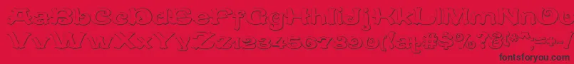 Fonte CaracteredoubletBeveled – fontes pretas em um fundo vermelho