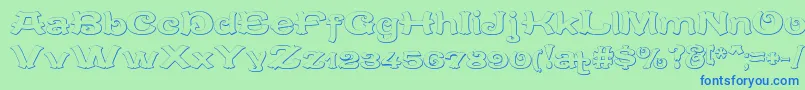 Police CaracteredoubletBeveled – polices bleues sur fond vert