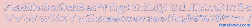CaracteredoubletBeveled Font – Blue Fonts on Pink Background