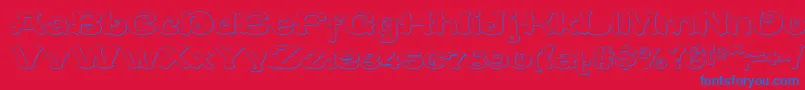 CaracteredoubletBeveled-Schriftart – Blaue Schriften auf rotem Hintergrund