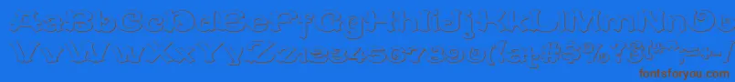 CaracteredoubletBeveled-Schriftart – Braune Schriften auf blauem Hintergrund