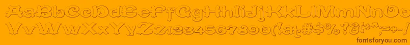 フォントCaracteredoubletBeveled – オレンジの背景に茶色のフォント