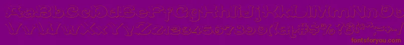フォントCaracteredoubletBeveled – 紫色の背景に茶色のフォント