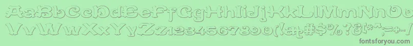 CaracteredoubletBeveled Font – Gray Fonts on Green Background