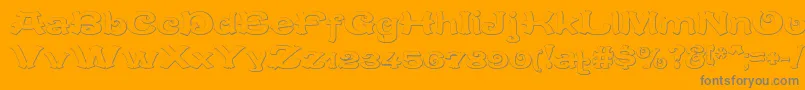 CaracteredoubletBeveled-Schriftart – Graue Schriften auf orangefarbenem Hintergrund