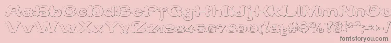 Fonte CaracteredoubletBeveled – fontes cinzas em um fundo rosa