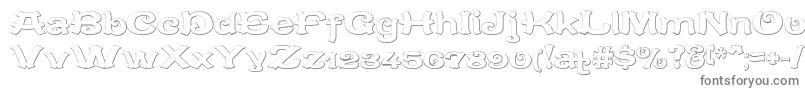 フォントCaracteredoubletBeveled – 白い背景に灰色の文字