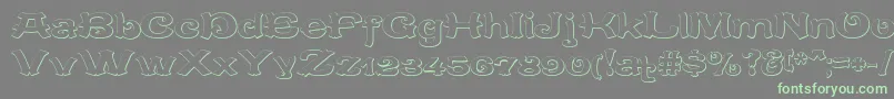 フォントCaracteredoubletBeveled – 灰色の背景に緑のフォント