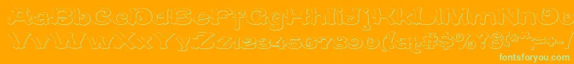 CaracteredoubletBeveled-Schriftart – Grüne Schriften auf orangefarbenem Hintergrund