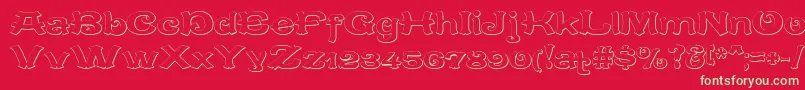 CaracteredoubletBeveled-fontti – vihreät fontit punaisella taustalla