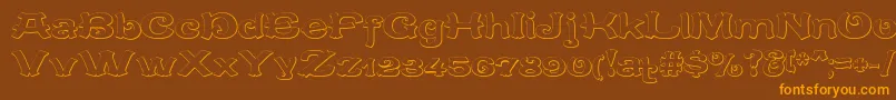 CaracteredoubletBeveled Font – Orange Fonts on Brown Background
