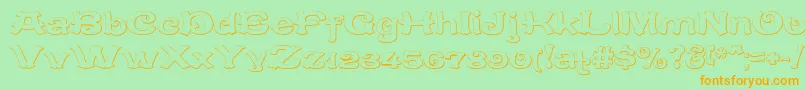 CaracteredoubletBeveled-Schriftart – Orangefarbene Schriften auf grünem Hintergrund