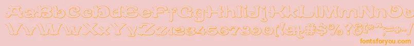 CaracteredoubletBeveled Font – Orange Fonts on Pink Background