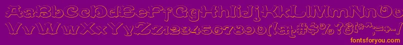 CaracteredoubletBeveled Font – Orange Fonts on Purple Background