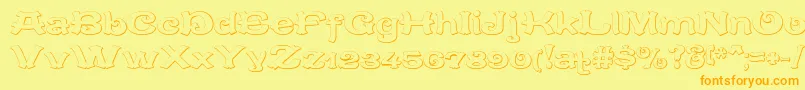 CaracteredoubletBeveled Font – Orange Fonts on Yellow Background