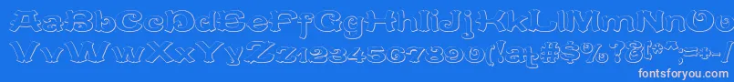 CaracteredoubletBeveled Font – Pink Fonts on Blue Background