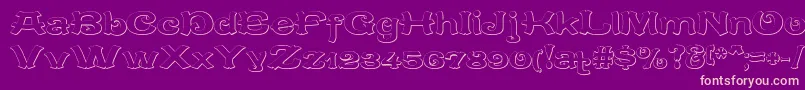 CaracteredoubletBeveled Font – Pink Fonts on Purple Background