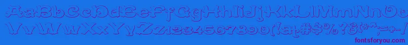 CaracteredoubletBeveled Font – Purple Fonts on Blue Background