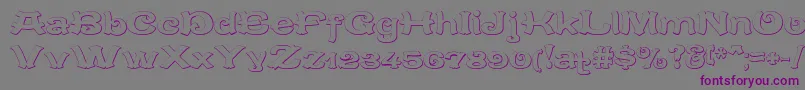 CaracteredoubletBeveled Font – Purple Fonts on Gray Background