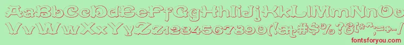 CaracteredoubletBeveled Font – Red Fonts on Green Background