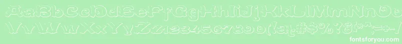 CaracteredoubletBeveled-Schriftart – Weiße Schriften auf grünem Hintergrund