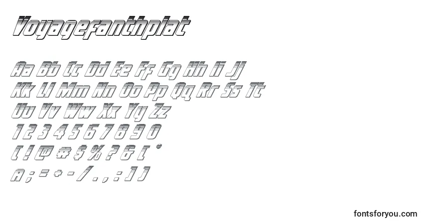 Czcionka Voyagefanthplat – alfabet, cyfry, specjalne znaki