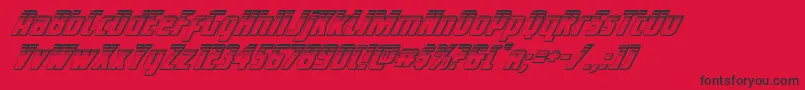 フォントVoyagefanthplat – 赤い背景に黒い文字