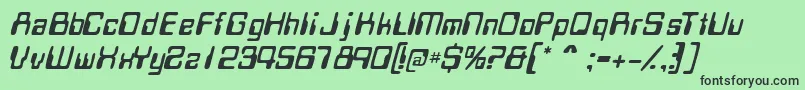 MagcardsskItalic Font – Black Fonts on Green Background