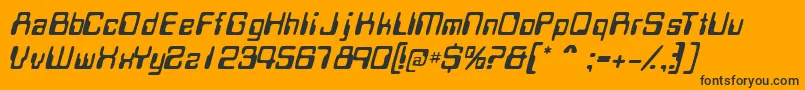 MagcardsskItalic Font – Black Fonts on Orange Background