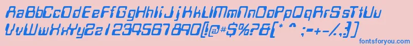 MagcardsskItalic Font – Blue Fonts on Pink Background