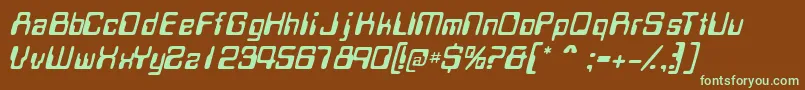 MagcardsskItalic Font – Green Fonts on Brown Background