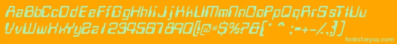 MagcardsskItalic Font – Green Fonts on Orange Background