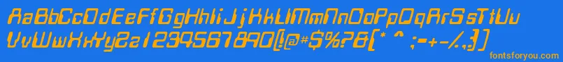 MagcardsskItalic Font – Orange Fonts on Blue Background