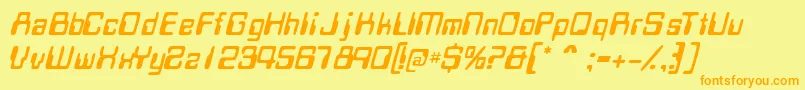 MagcardsskItalic Font – Orange Fonts on Yellow Background