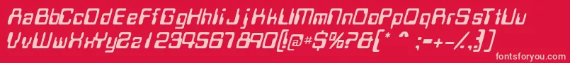 フォントMagcardsskItalic – 赤い背景にピンクのフォント