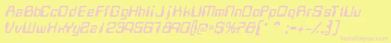 MagcardsskItalic-fontti – vaaleanpunaiset fontit keltaisella taustalla