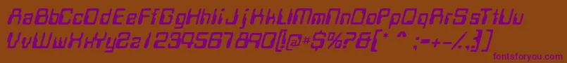 MagcardsskItalic Font – Purple Fonts on Brown Background