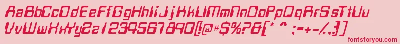 MagcardsskItalic Font – Red Fonts on Pink Background
